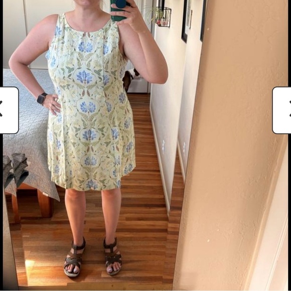 LOFT | NWT GARDEN LINEN BLEND SEAMED MINI SHIFT DRESS IN SEACREST SIZE 14 - Picture 5 of 12